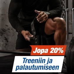 Treeniin ja palautumiseen jopa 20%